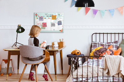 Magnettafel zum schreiben Wochenplaner mit Platz für Fotos