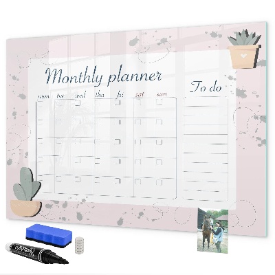 Schreib magnettafel Monatsplaner mit Platz für Fotos