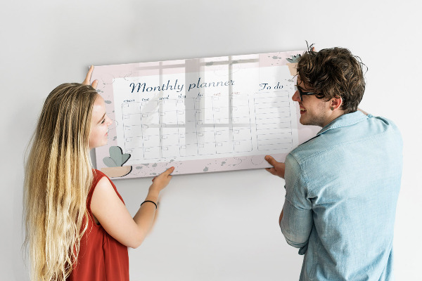 Schreib magnettafel Monatsplaner mit Platz für Fotos