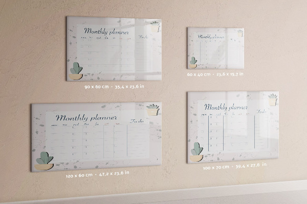 Schreib magnettafel Monatsplaner mit Platz für Fotos