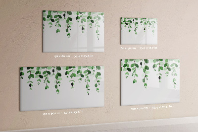 Schreib magnettafel Grüne Blätter und Fotos an der Wand