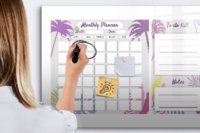 Magnettafel zum schreiben Monatsplaner mit Platz für Fotos
