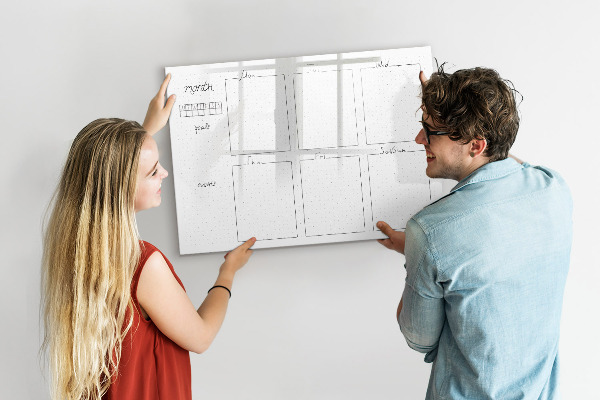 Schreib magnettafel Monatsplaner mit Platz für Fotos