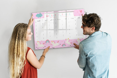 Magnettafel zum schreiben Einhorn-Wochenplaner