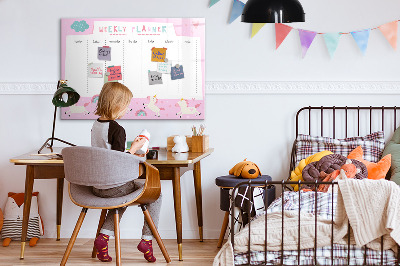 Magnettafel zum schreiben Einhorn-Wochenplaner