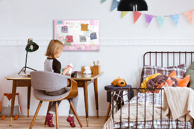 Magnettafel zum schreiben Einhorn-Wochenplaner