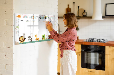 Schreib magnettafel Wochenplaner mit Tiermotiven