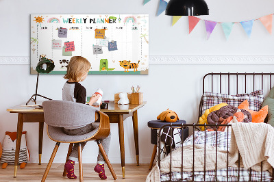 Schreib magnettafel Wochenplaner mit Tiermotiven