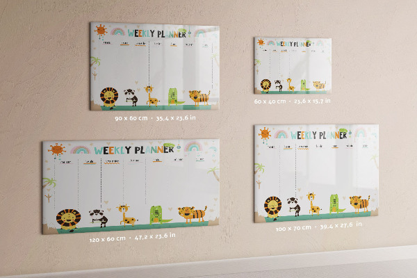 Schreib magnettafel Wochenplaner mit Tiermotiven