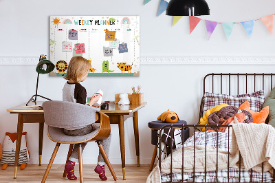 Schreib magnettafel Wochenplaner mit Tiermotiven