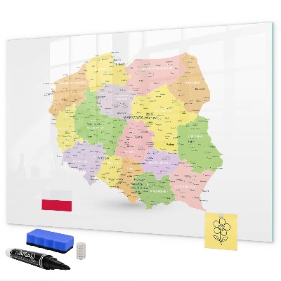 Schreib magnettafel Interaktive Karte von Polen zur Personalisierung