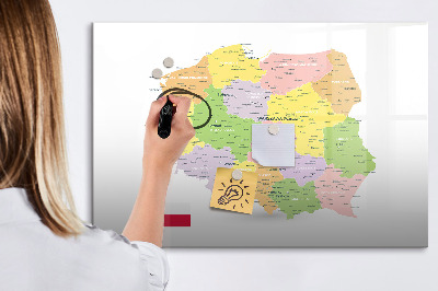 Schreib magnettafel Interaktive Karte von Polen zur Personalisierung