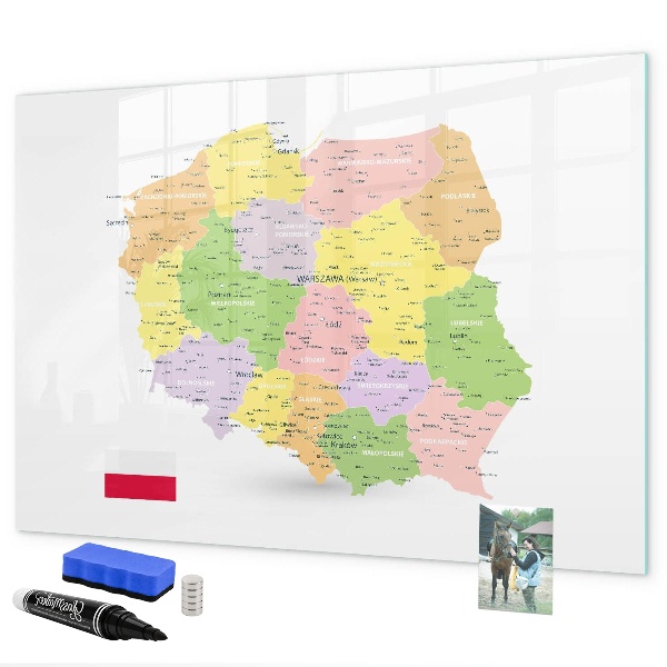 Schreib magnettafel Interaktive Karte von Polen zur Personalisierung