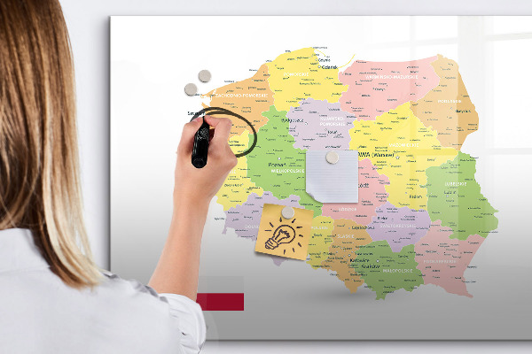 Schreib magnettafel Interaktive Karte von Polen zur Personalisierung