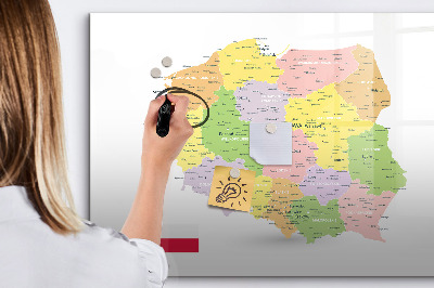 Schreib magnettafel Interaktive Karte von Polen zur Personalisierung