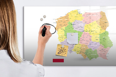 Schreib magnettafel Interaktive Karte von Polen zur Personalisierung