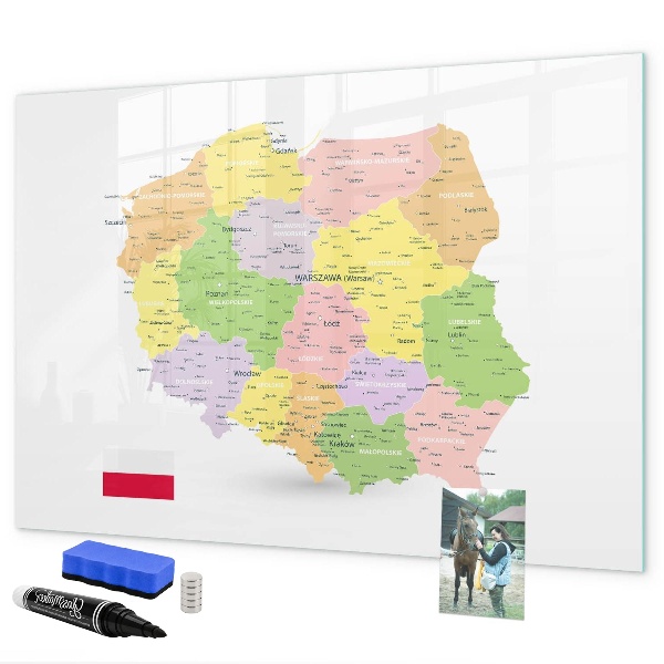 Schreib magnettafel Interaktive Karte von Polen zur Personalisierung