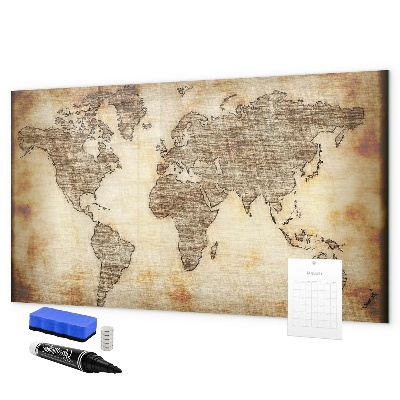 Magnettafel zum schreiben Weltkarte mit Fotostandorten