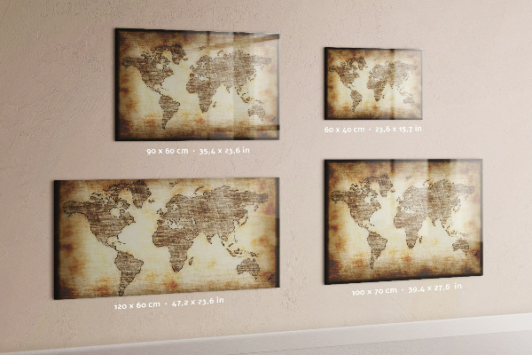 Magnettafel zum schreiben Weltkarte mit Fotostandorten