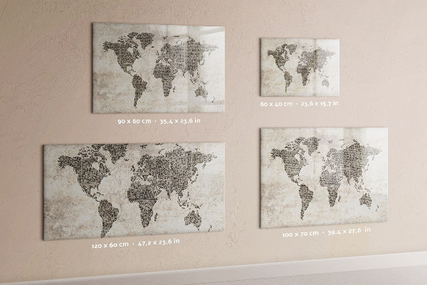 Magnettafel zum schreiben Weltkarte mit Fotostandorten