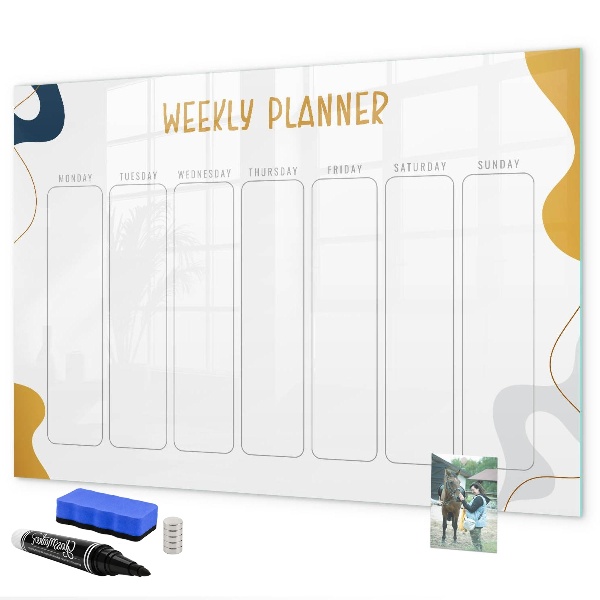 Schreib magnettafel Wochenplaner mit Platz für Fotos