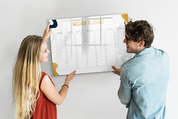 Schreib magnettafel Wochenplaner mit Platz für Fotos
