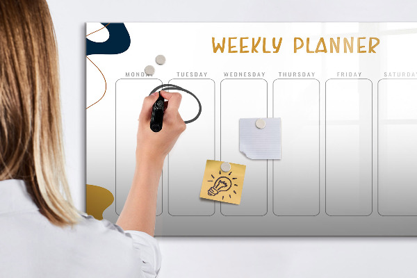 Schreib magnettafel Wochenplaner mit Platz für Fotos