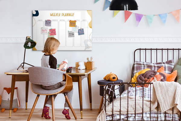 Schreib magnettafel Wochenplaner mit Platz für Fotos