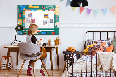 Schreib magnettafel Wochenplaner mit Platz für Fotos