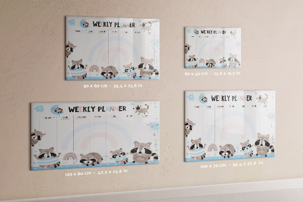 Schreib magnettafel Wochenplaner mit fröhlichen Tieren