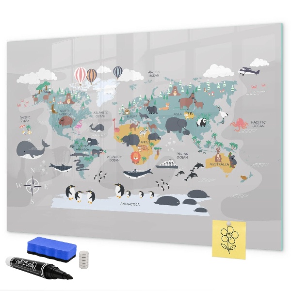 Magnettafel zum schreiben Abenteuerkarte mit Orten zum Entdecken