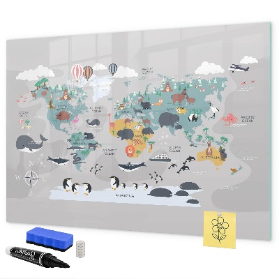 Magnettafel zum schreiben Abenteuerkarte mit Orten zum Entdecken