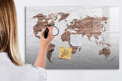 Schreib magnettafel Weltkarte mit Fotostandorten
