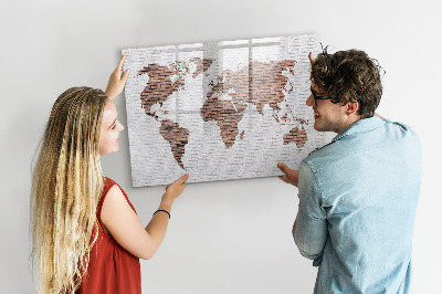 Schreib magnettafel Weltkarte mit Fotostandorten