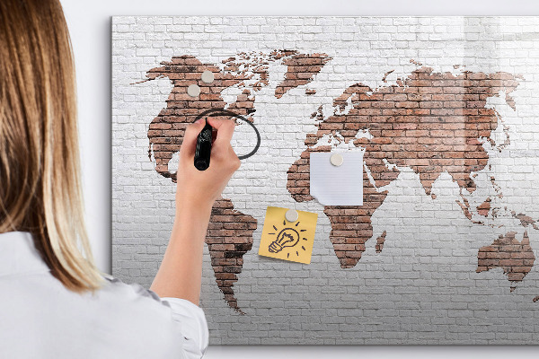 Schreib magnettafel Weltkarte mit Fotostandorten