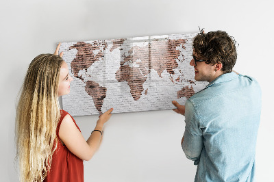 Schreib magnettafel Weltkarte mit Fotostandorten