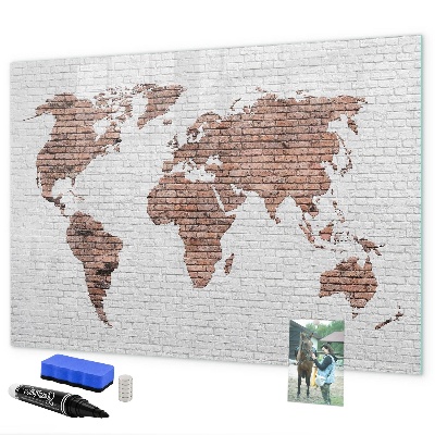 Schreib magnettafel Weltkarte mit Fotostandorten