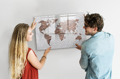 Schreib magnettafel Weltkarte mit Fotostandorten