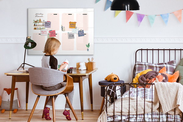 Magnettafel zum schreiben Wochenplaner mit Platz für Fotos