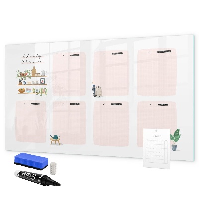 Magnettafel zum schreiben Wochenplaner mit Platz für Fotos