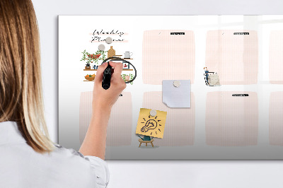 Magnettafel zum schreiben Wochenplaner mit Platz für Fotos