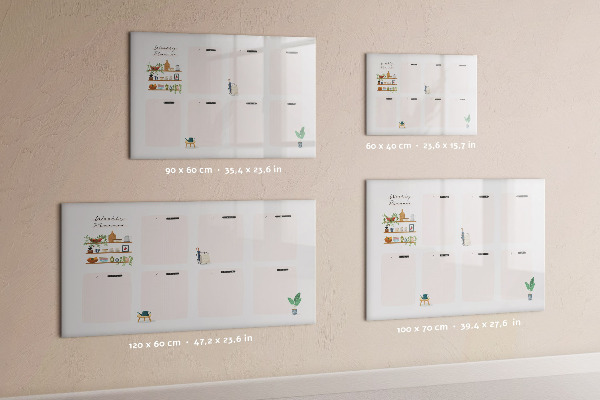 Magnettafel zum schreiben Wochenplaner mit Platz für Fotos