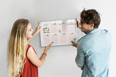 Magnettafel zum schreiben Wochenplaner mit Platz für Fotos