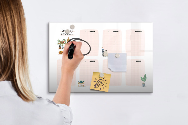 Magnettafel zum schreiben Wochenplaner mit Platz für Fotos