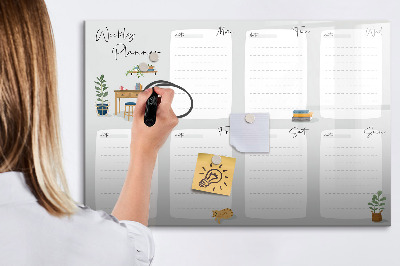 Schreib magnettafel Wochenplaner mit Platz für Fotos