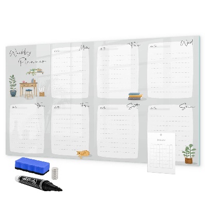 Schreib magnettafel Wochenplaner mit Platz für Fotos