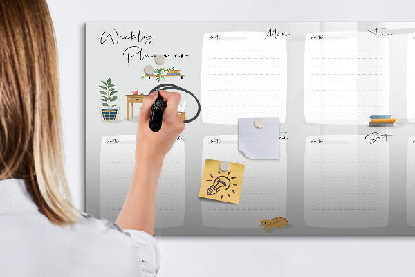 Schreib magnettafel Wochenplaner mit Platz für Fotos