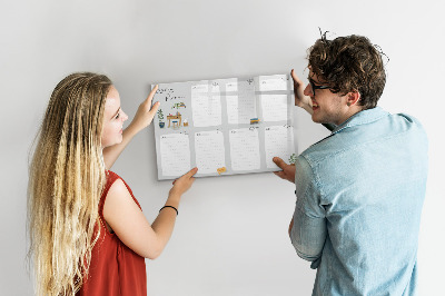Schreib magnettafel Wochenplaner mit Platz für Fotos