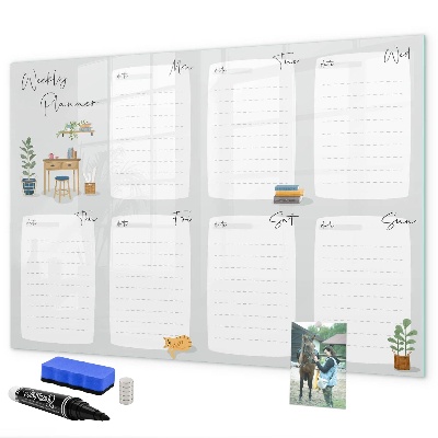 Schreib magnettafel Wochenplaner mit Platz für Fotos