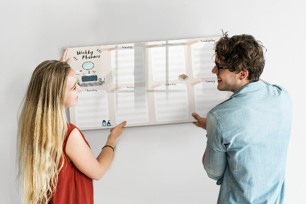 Magnettafel zum schreiben Wochenplaner mit Platz für Fotos